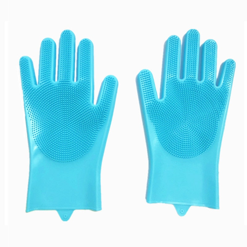 Magic Dishwashing Silicone Gloves Protect Hand Dirt Clean Brushes Cleaning Tool Kitchen Accessories Wash Fruit Vegetable Gadgets