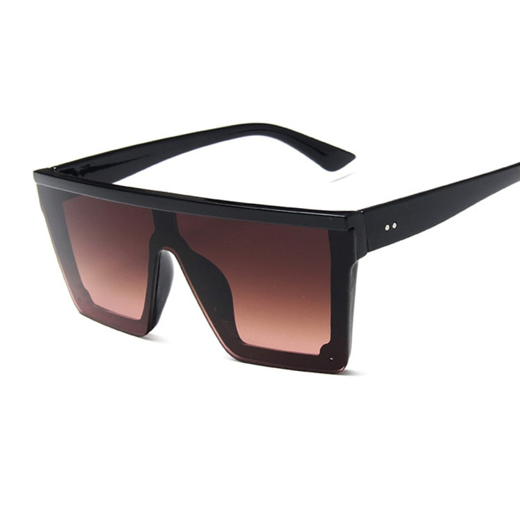 New Fashion Luxury Brand Square Sunglasses Women Vintage Oversize Sun Glasses Female Big Frame Shades Black Lady Uv400