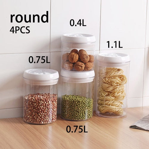 Kitchen Food Storage Container Box Plastic Candy Box Fruit Basket Grain Transparent Sealed Cans Multi-Capacity Kitchen Supplies