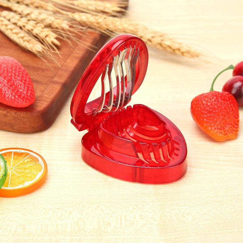 2pcs/set kitchen Fruit gadget strawberry slicer strawberry corer strawberry stem remover Fruit Cutter Slice Kitchen Tools