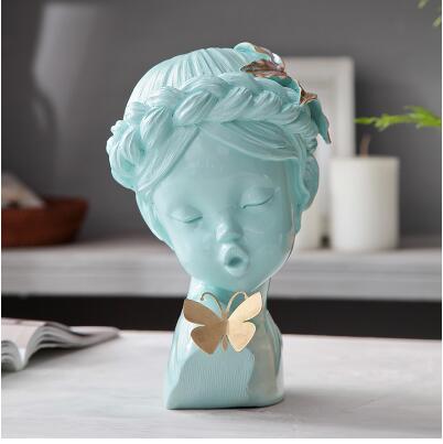 European Kissing Butterfly Angel Cute Girl Resin Statues Wedding Gifts Home Desktop Figurines Decoration Baby Sculpture Crafts