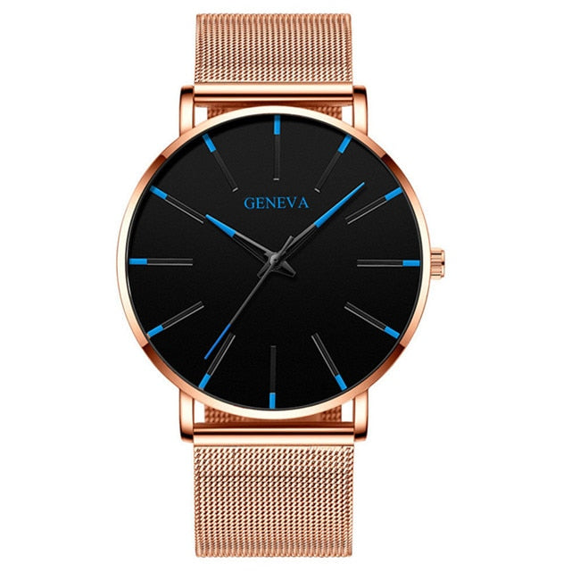 Exquisite Watches 2022 Male Elegant Ultra Thin Stainless Steel Business Quartz New Wristwatch Fashion Black Casual Watch For Men