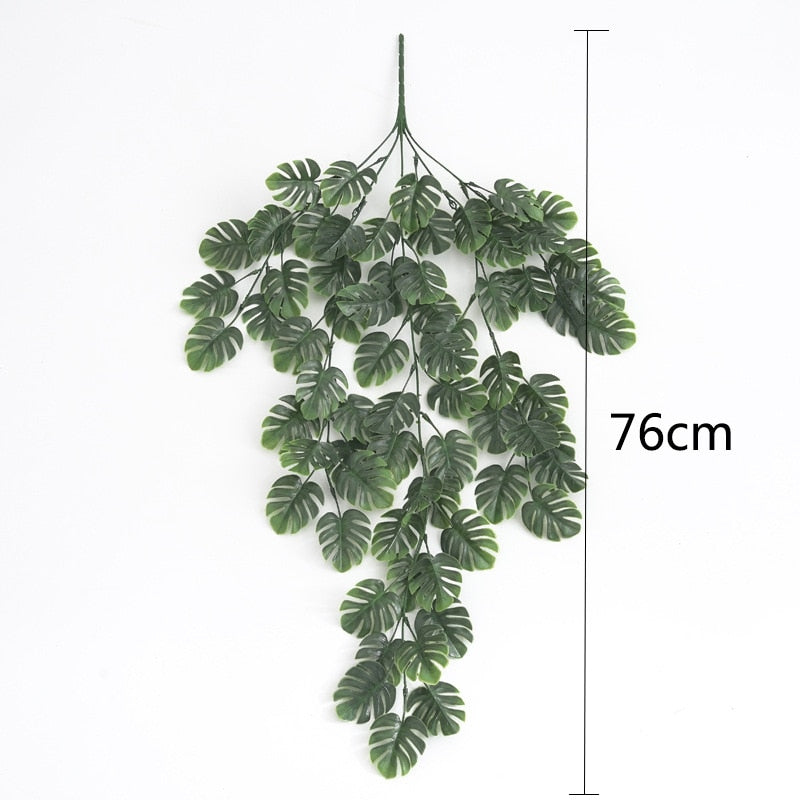 Artificial Plant Vines Wall Hanging Rattan Leaves Branches Outdoor Garden Home Decoration Plastic Fake Silk Leaf Green Plant Ivy