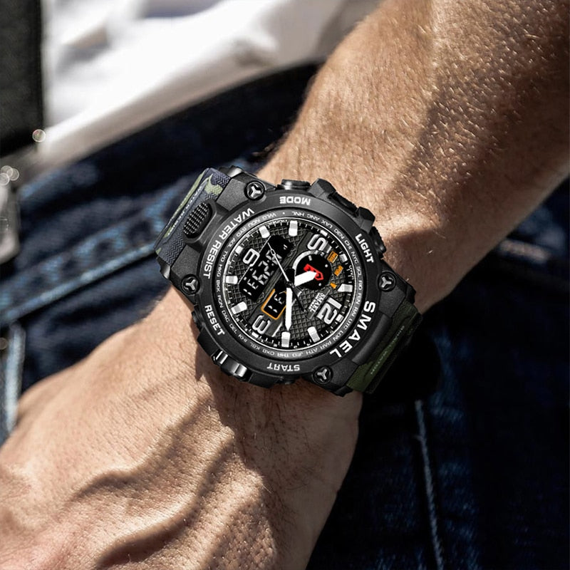 SMAEL1545D Sport Watch For Men Army LED Waterproof Watches Men&#39;s Top Luxury Brand Digital Quartz WristWatch Male wrist Stopwatch