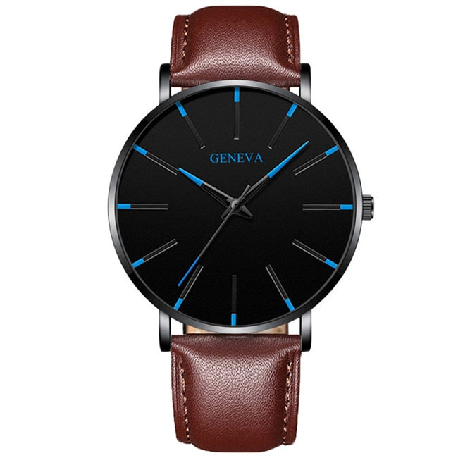 Exquisite Watches 2022 Male Elegant Ultra Thin Stainless Steel Business Quartz New Wristwatch Fashion Black Casual Watch For Men