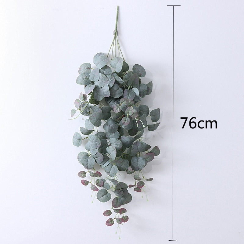 Artificial Plant Vines Wall Hanging Rattan Leaves Branches Outdoor Garden Home Decoration Plastic Fake Silk Leaf Green Plant Ivy