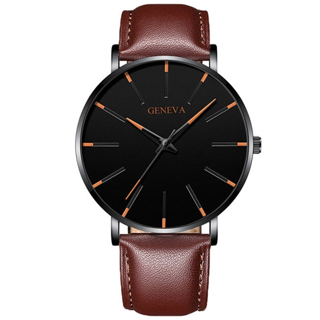 Exquisite Watches 2022 Male Elegant Ultra Thin Stainless Steel Business Quartz New Wristwatch Fashion Black Casual Watch For Men