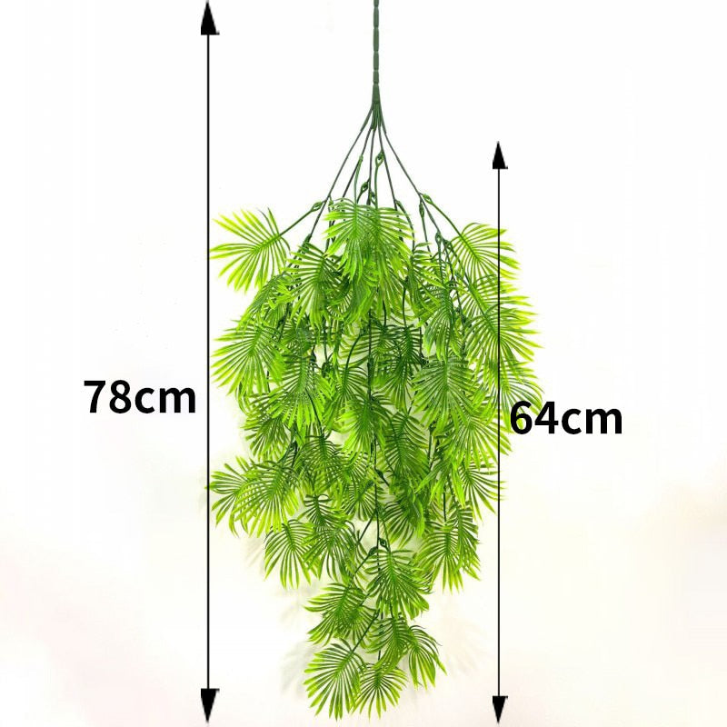 Artificial Plant Vines Wall Hanging Rattan Leaves Branches Outdoor Garden Home Decoration Plastic Fake Silk Leaf Green Plant Ivy