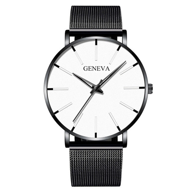 Exquisite Watches 2022 Male Elegant Ultra Thin Stainless Steel Business Quartz New Wristwatch Fashion Black Casual Watch For Men