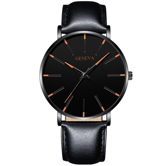 Exquisite Watches 2022 Male Elegant Ultra Thin Stainless Steel Business Quartz New Wristwatch Fashion Black Casual Watch For Men