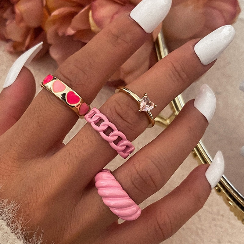 2022 women ring set bague femme matching rings bohemian fashion jewelry schmuck finger accesorios mujer couple gift wholesale