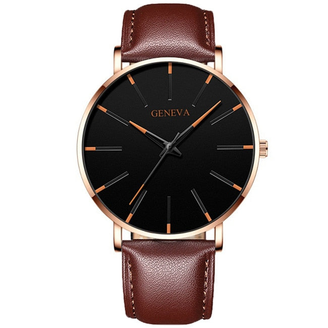 Exquisite Watches 2022 Male Elegant Ultra Thin Stainless Steel Business Quartz New Wristwatch Fashion Black Casual Watch For Men