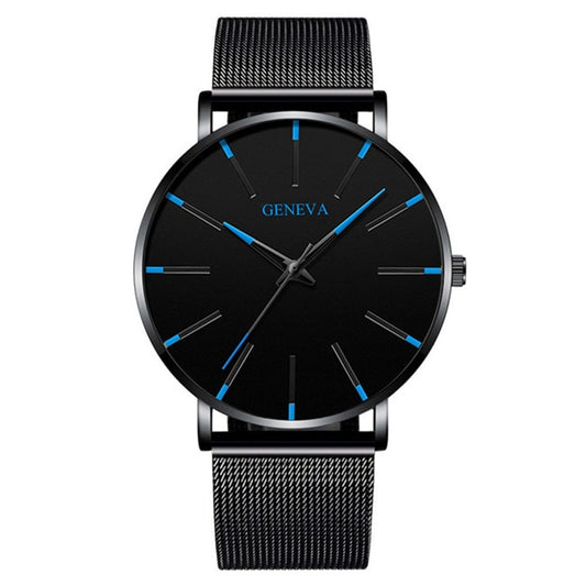 Exquisite Watches 2022 Male Elegant Ultra Thin Stainless Steel Business Quartz New Wristwatch Fashion Black Casual Watch For Men