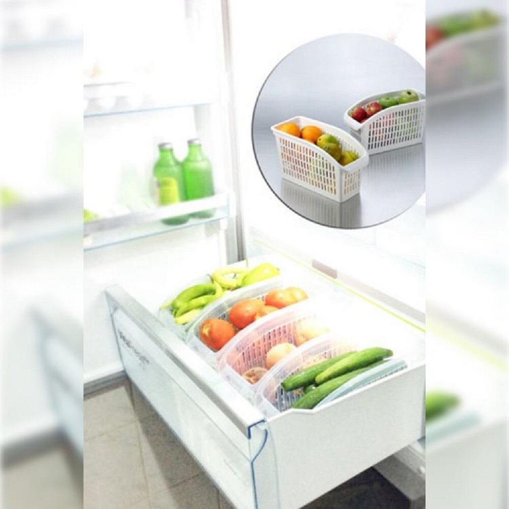 Kitchen Refrigerator Organizer Basket Container Drawner Adjustable Storage Box Retractable Drawer Space Saver Slide Fridge Rack